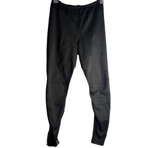 Performance Black Stretchy Poly PU Spandex Zipper Leg Bicycle Pants Riding XL